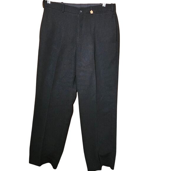 Black Flat Front Dress Pants with Pockets Size 34 x 34 - Picture 1 of 4